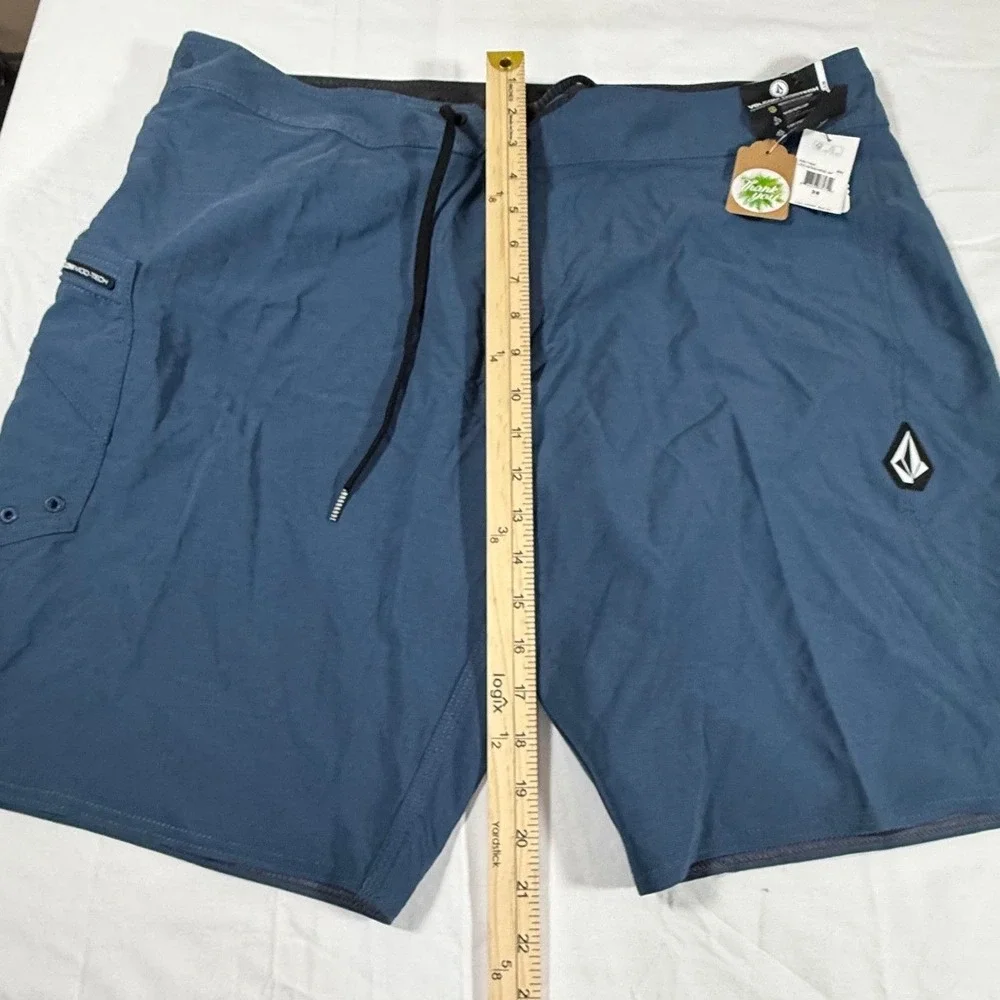 Volcom Lido Solid Mod 20 Boardshorts Indigo Blue Mens 38 A0811926 NEW